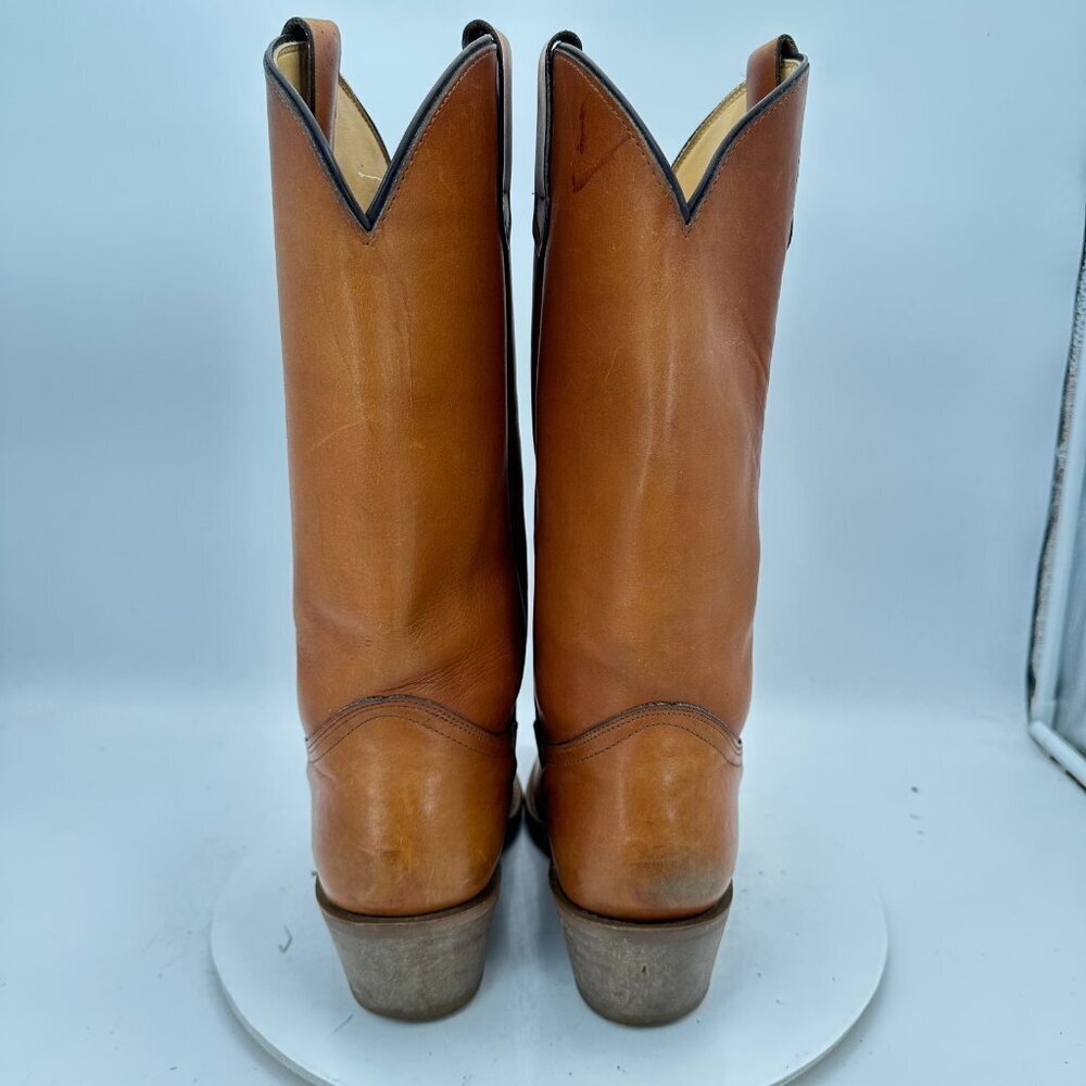 Nocona American Classics Men’s 10.5 D Tan Leather Made in USA Cowboy Boot - Picture 5 of 13